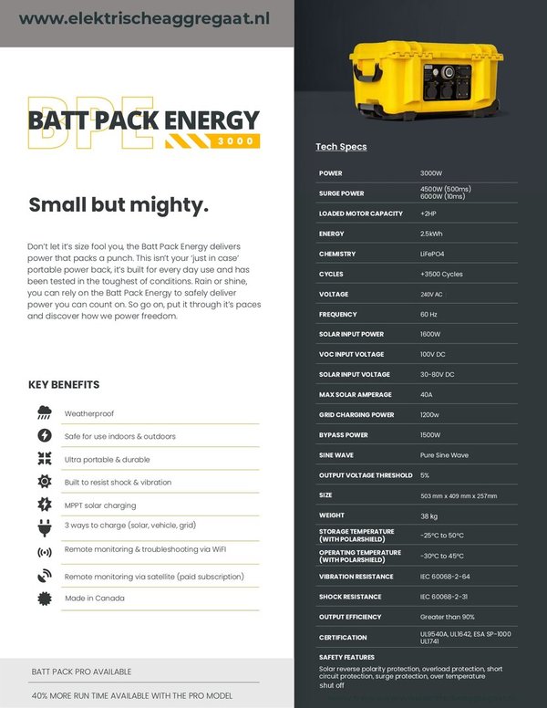 BATT PACK ENERGY